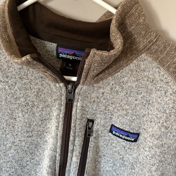 Patagonia Fleece Mens XLARGE Tan Better Sweater Jacket Pullover 1/4 Zip Top - Picture 3 of 4